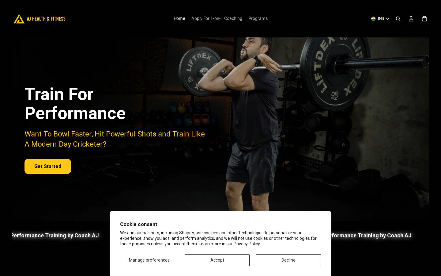 ajhealthfitness.com homepage screenshot