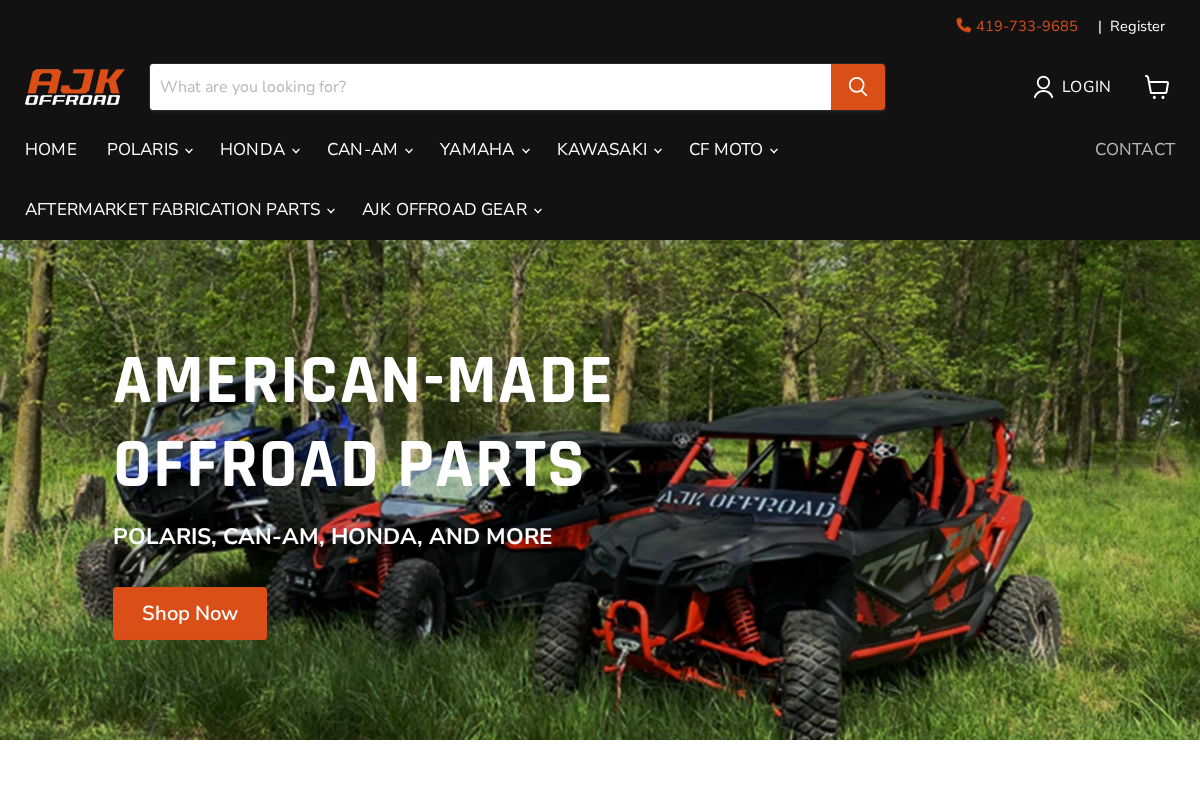 AJK Offroad homepage screenshot