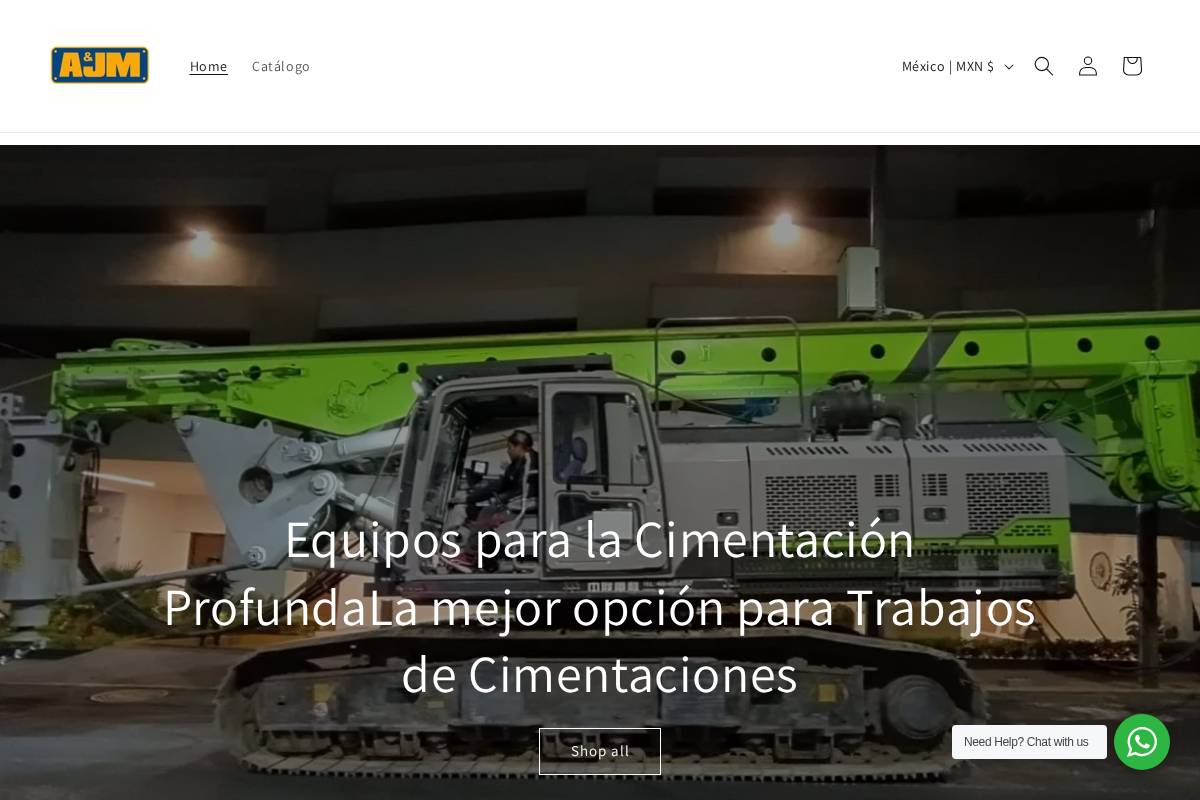 ajm-maquinaria.com homepage screenshot