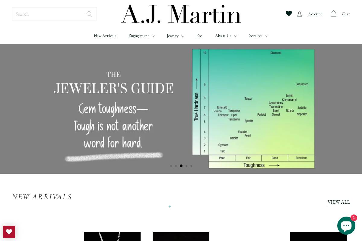 ajmartinonline.com homepage screenshot