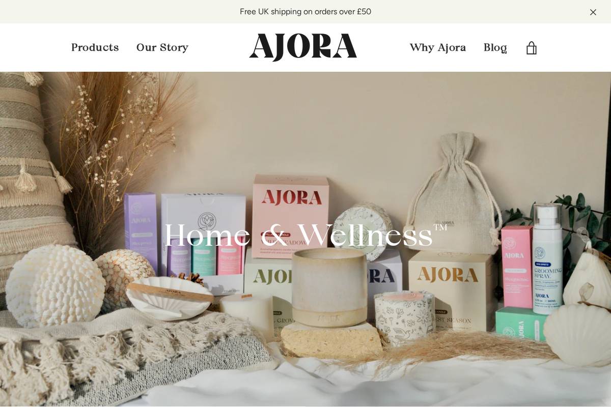 ajora.co homepage screenshot