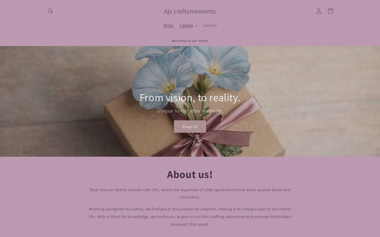 ajscraftymoments.com homepage screenshot