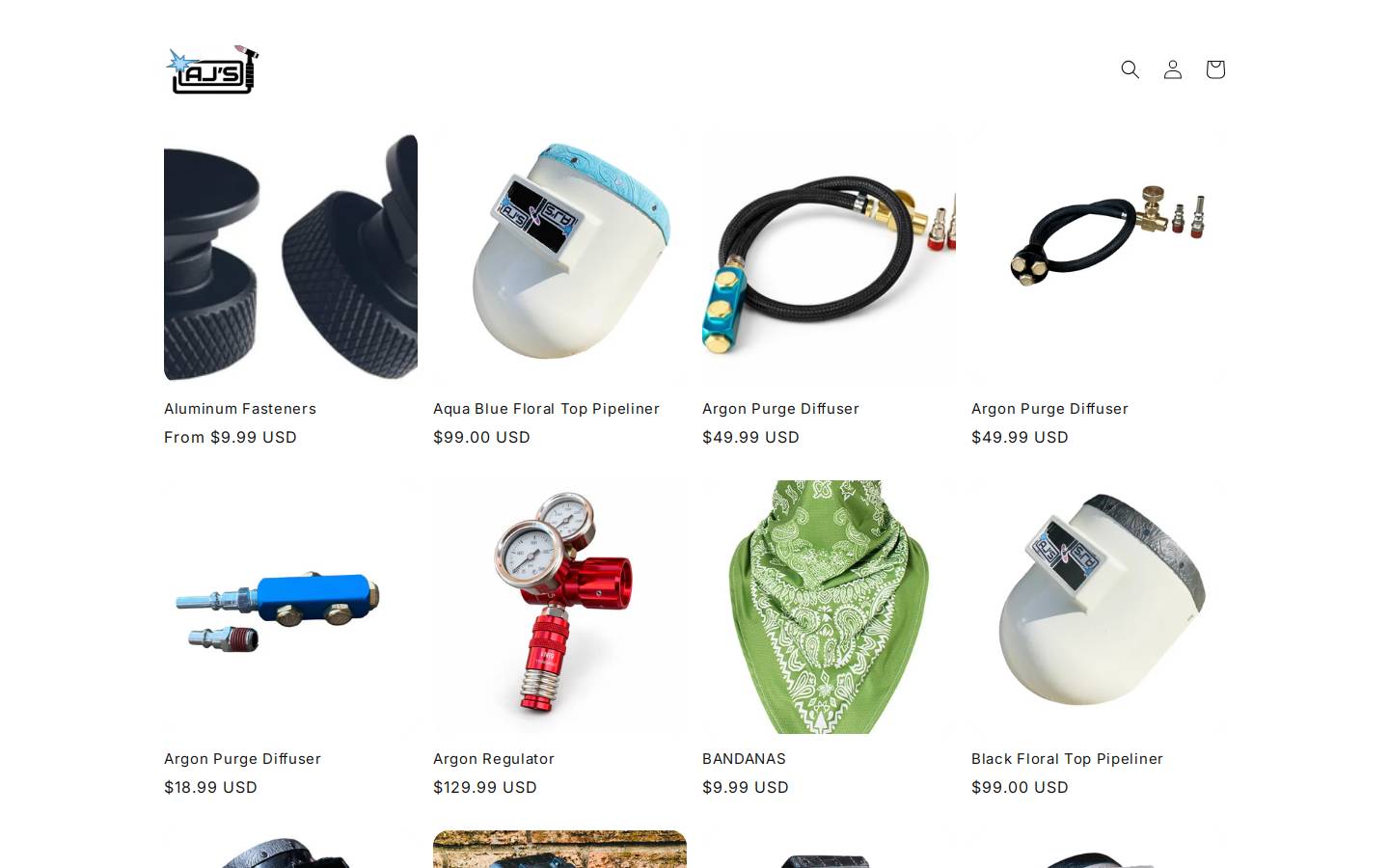 ajshoods.com homepage screenshot