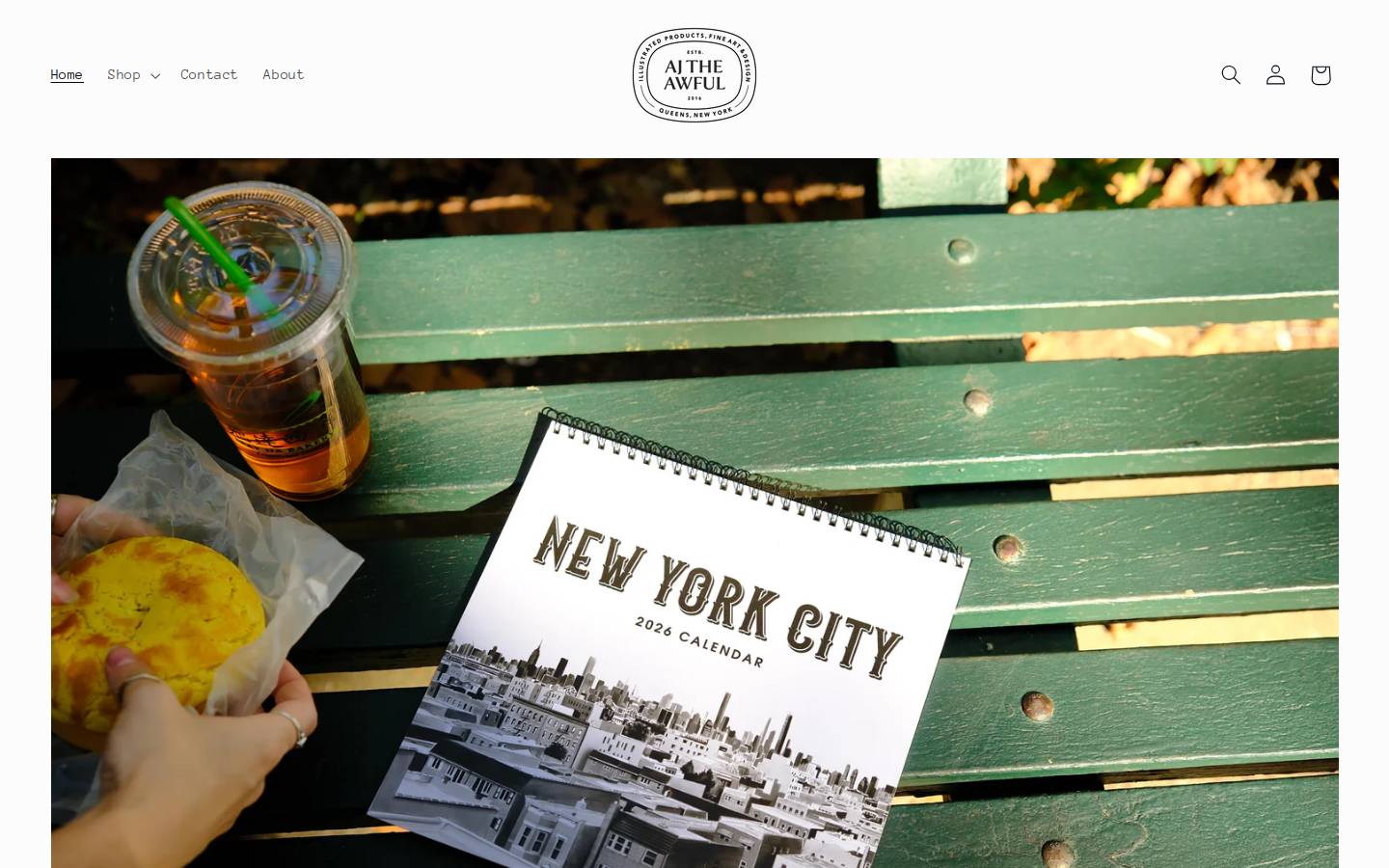 ajtheawful.com homepage screenshot
