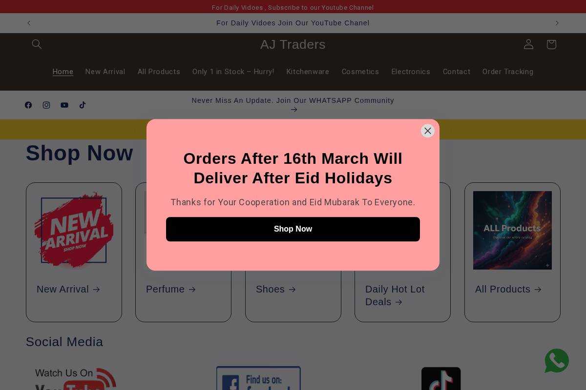 ajtraders.com.pk homepage screenshot