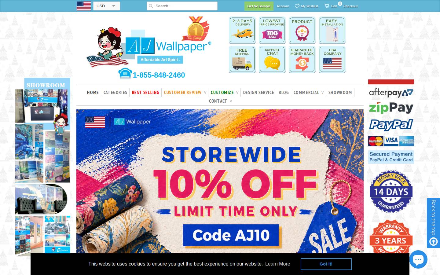 ajwallpaper.com homepage screenshot