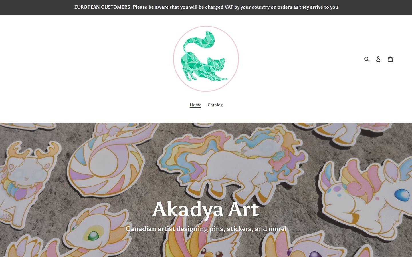 akadyaart.com homepage screenshot