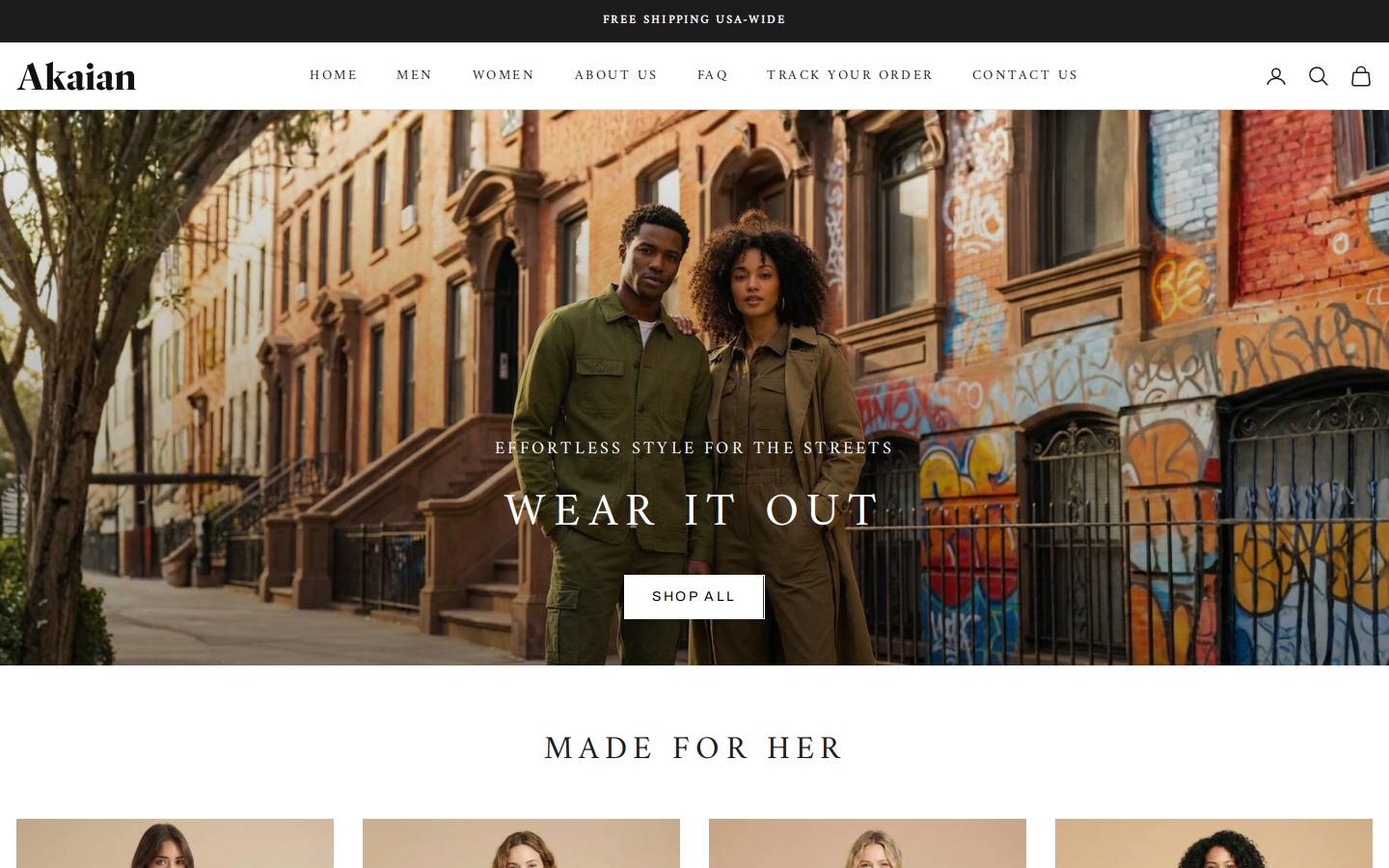 Akaian homepage screenshot