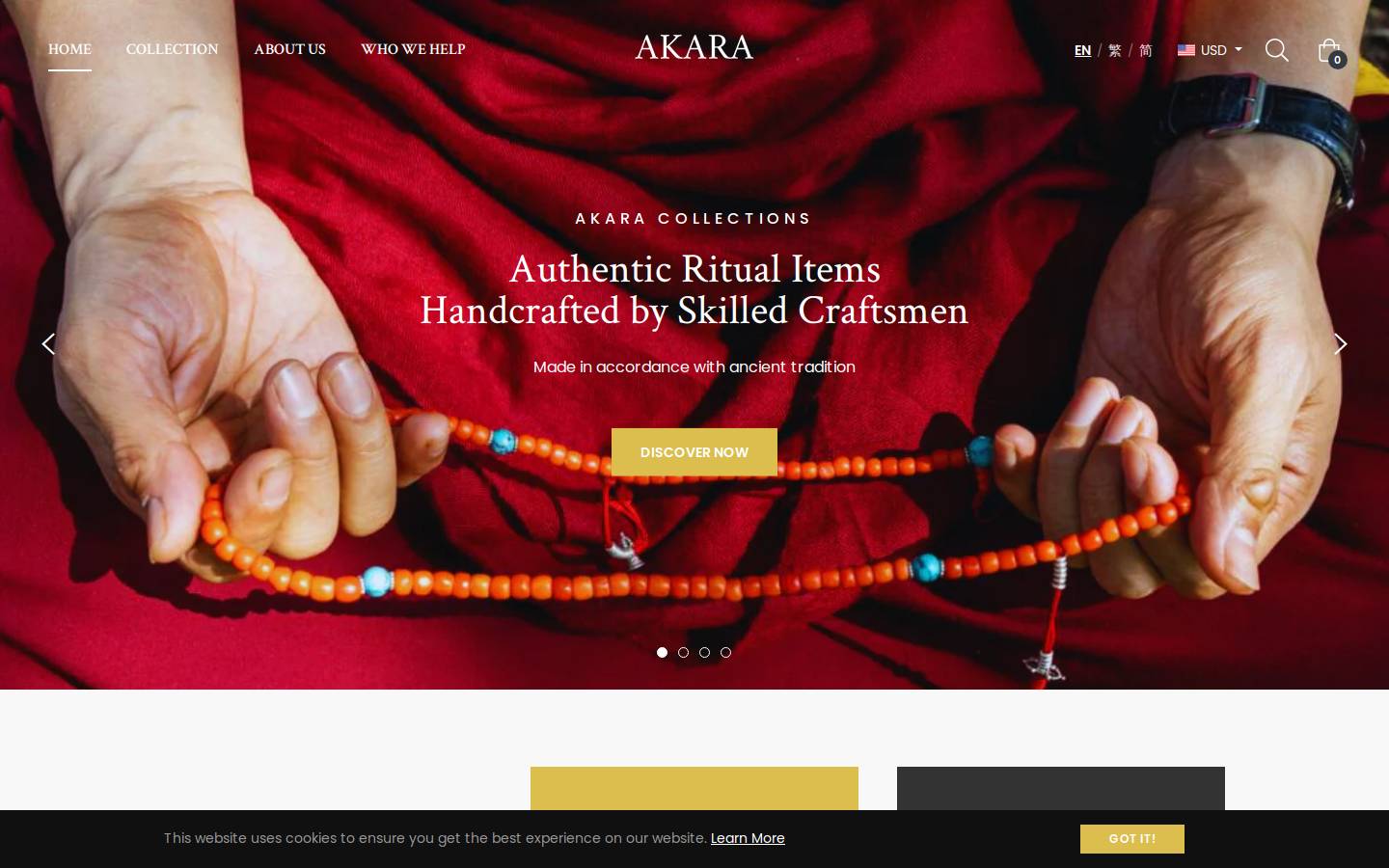 akaracollection.com homepage screenshot