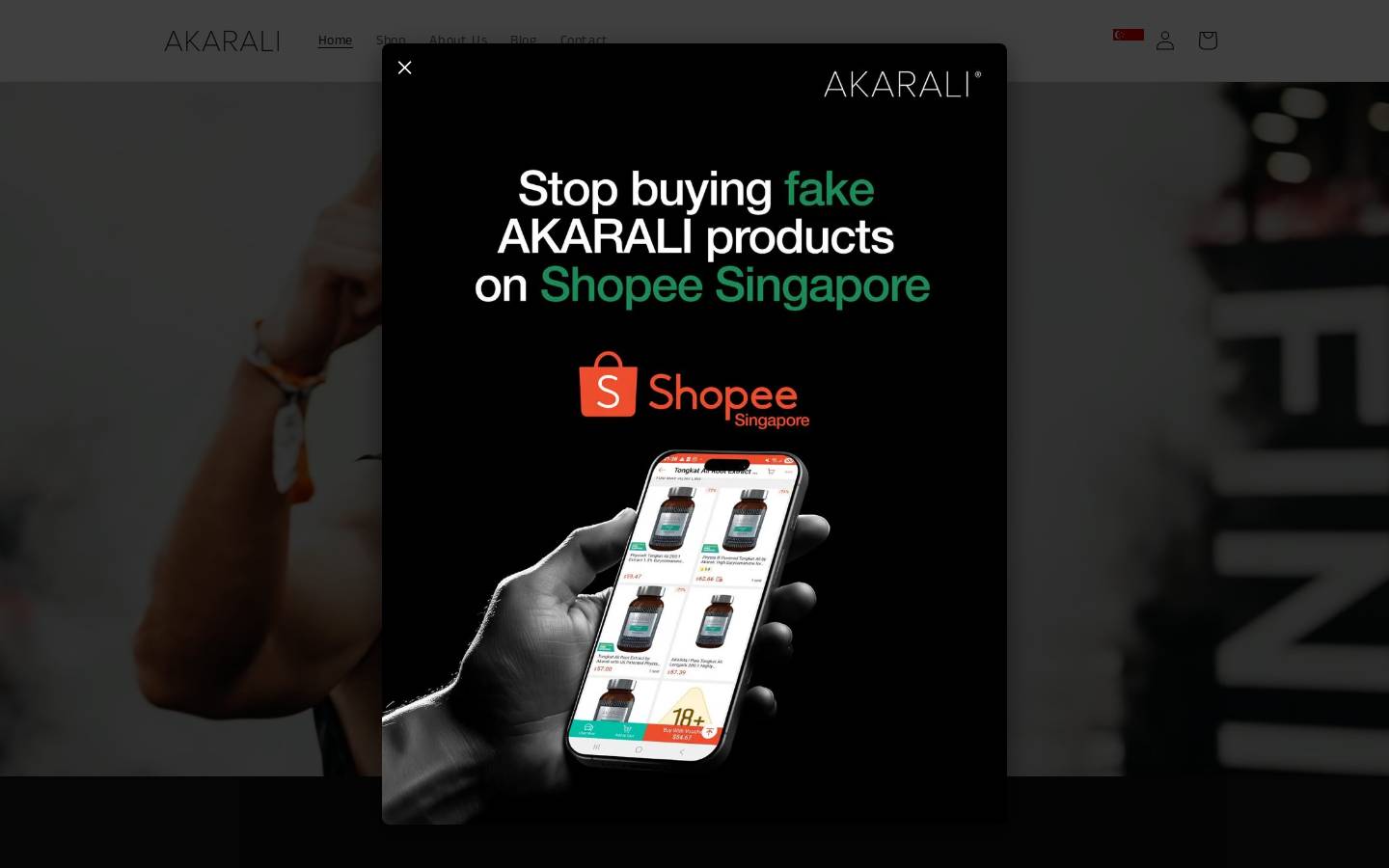 AKARALI Tongkat Ali homepage screenshot