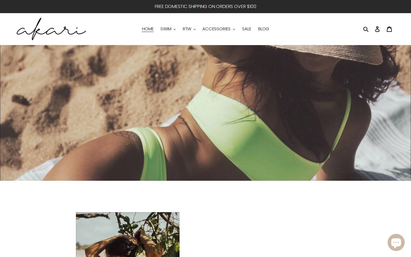 akariswimwear.com homepage screenshot