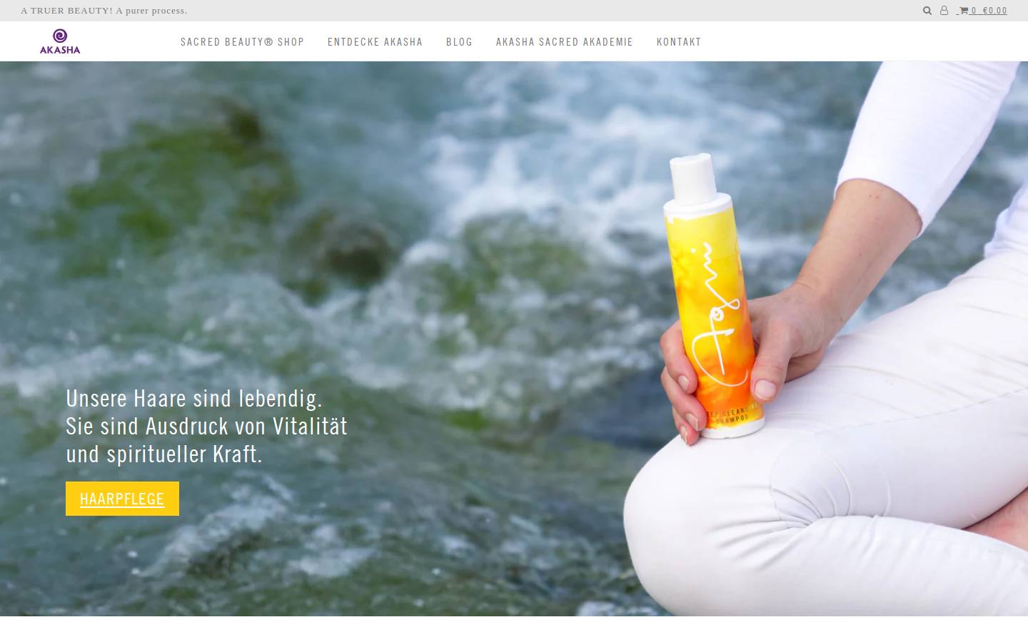 Akashasacred homepage screenshot