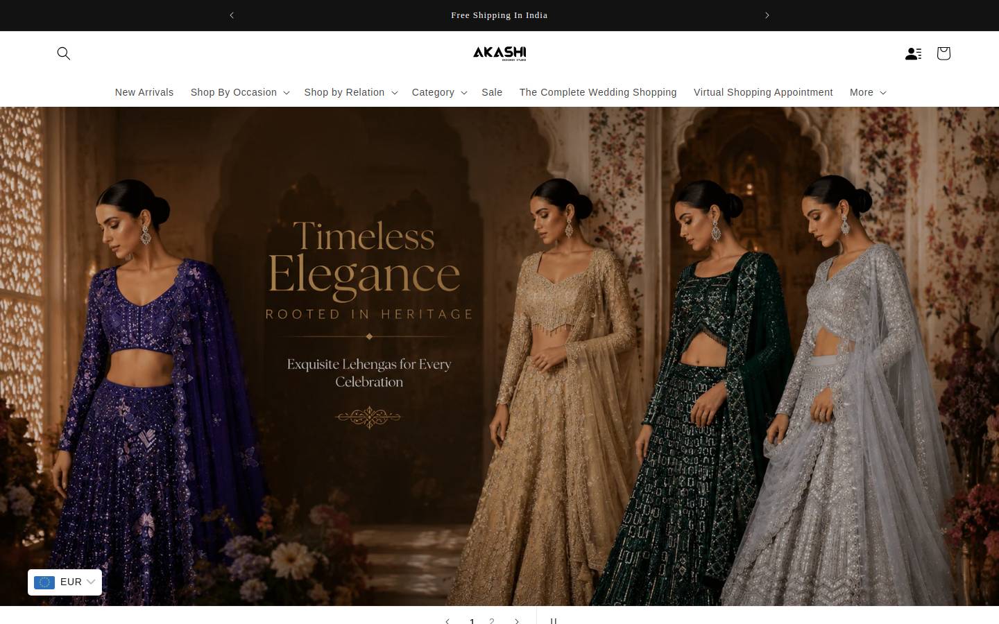 akashidesignerstudio.com homepage screenshot