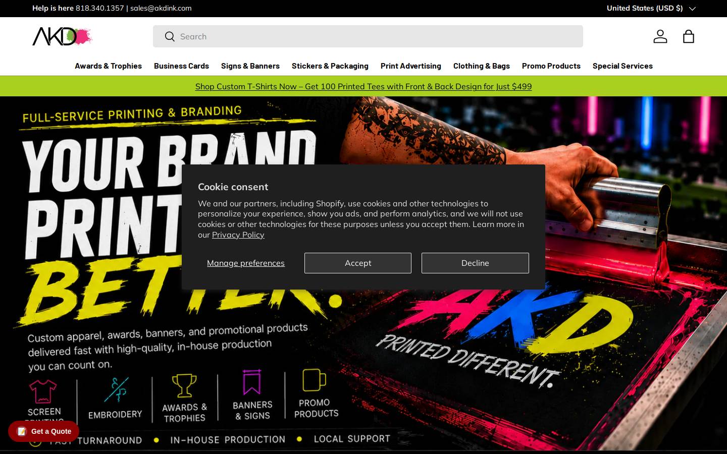 akdink.com homepage screenshot