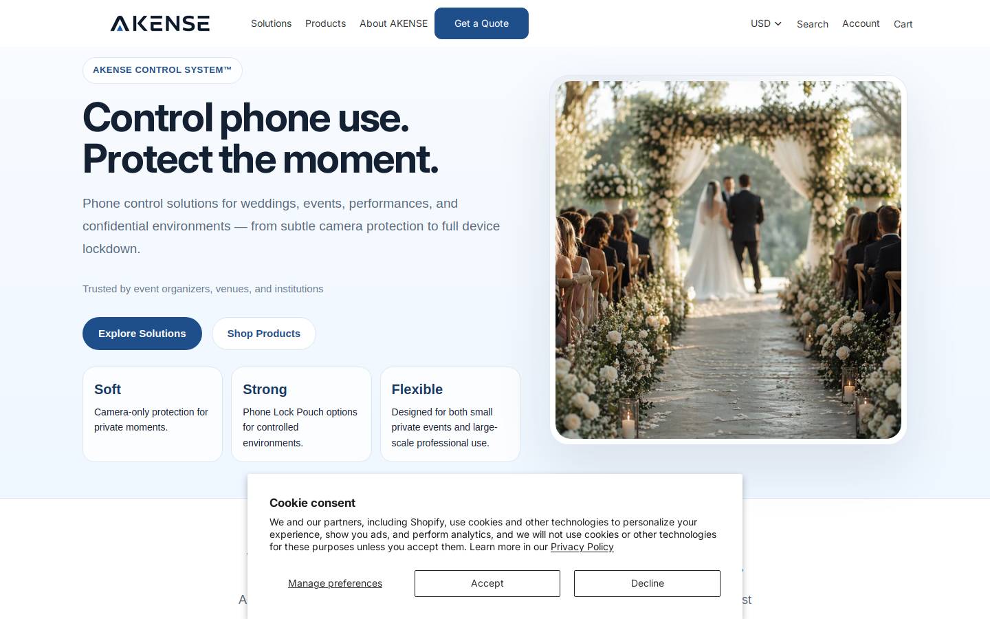 akense.com homepage screenshot