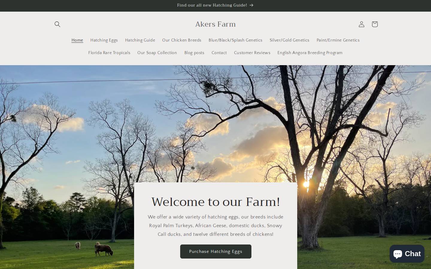akersfarm.com homepage screenshot