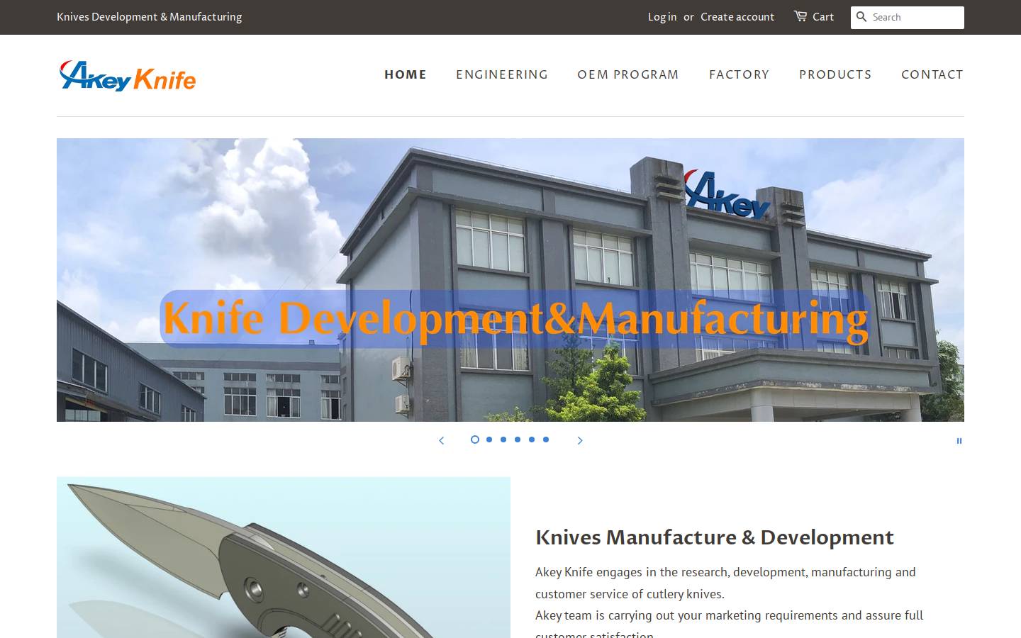 akeyknife.com homepage screenshot
