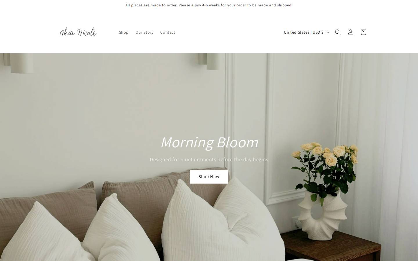 akianicole.com homepage screenshot