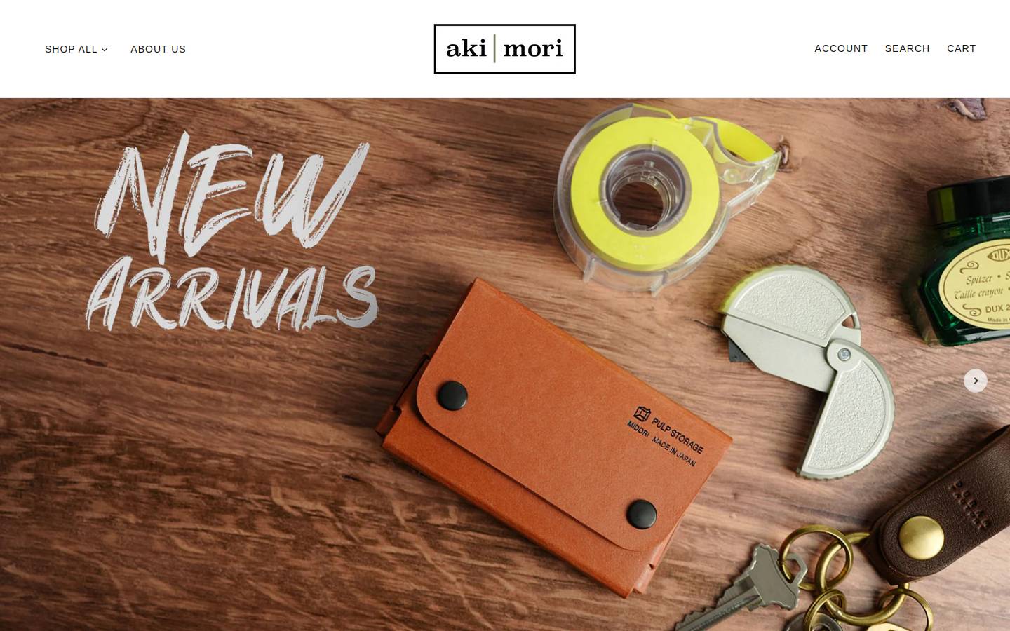 akimorishop.com homepage screenshot