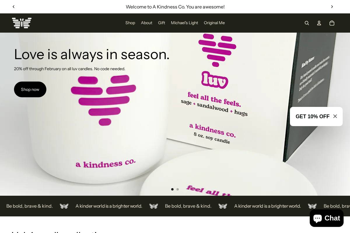 akindness.co homepage screenshot