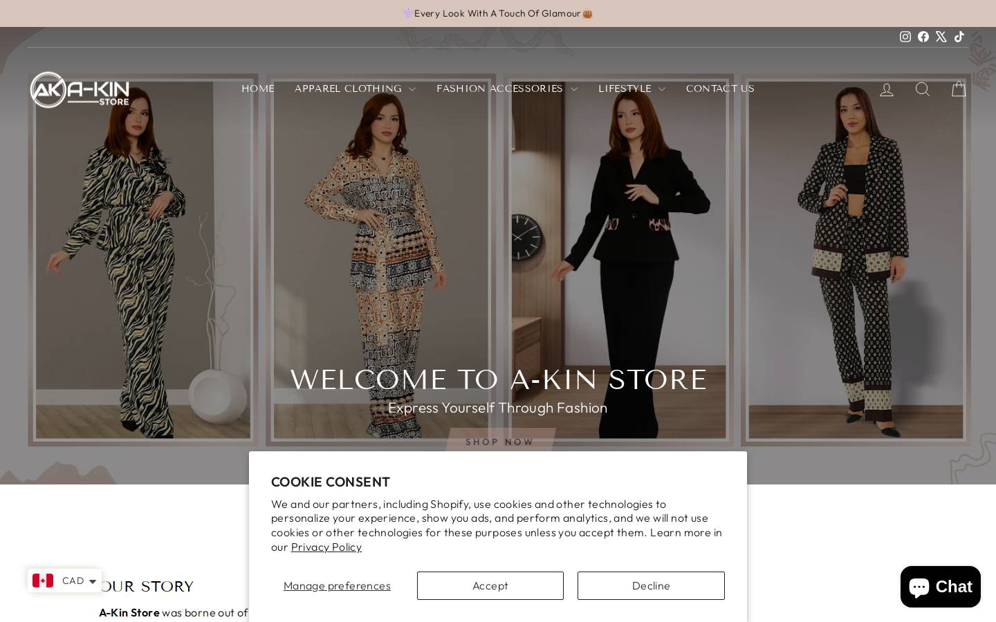 akinstore.com homepage screenshot