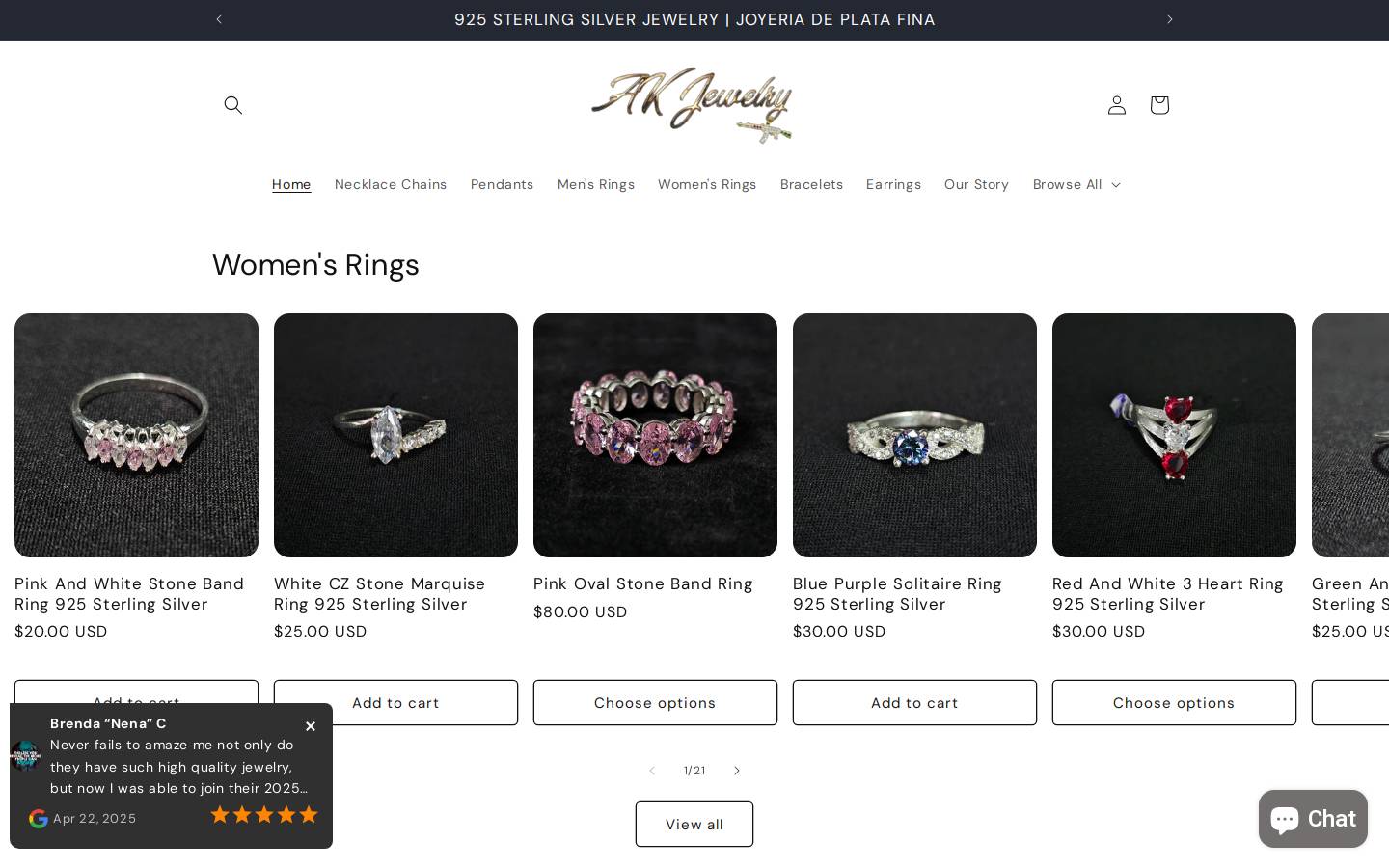 akjewelrychi.com homepage screenshot
