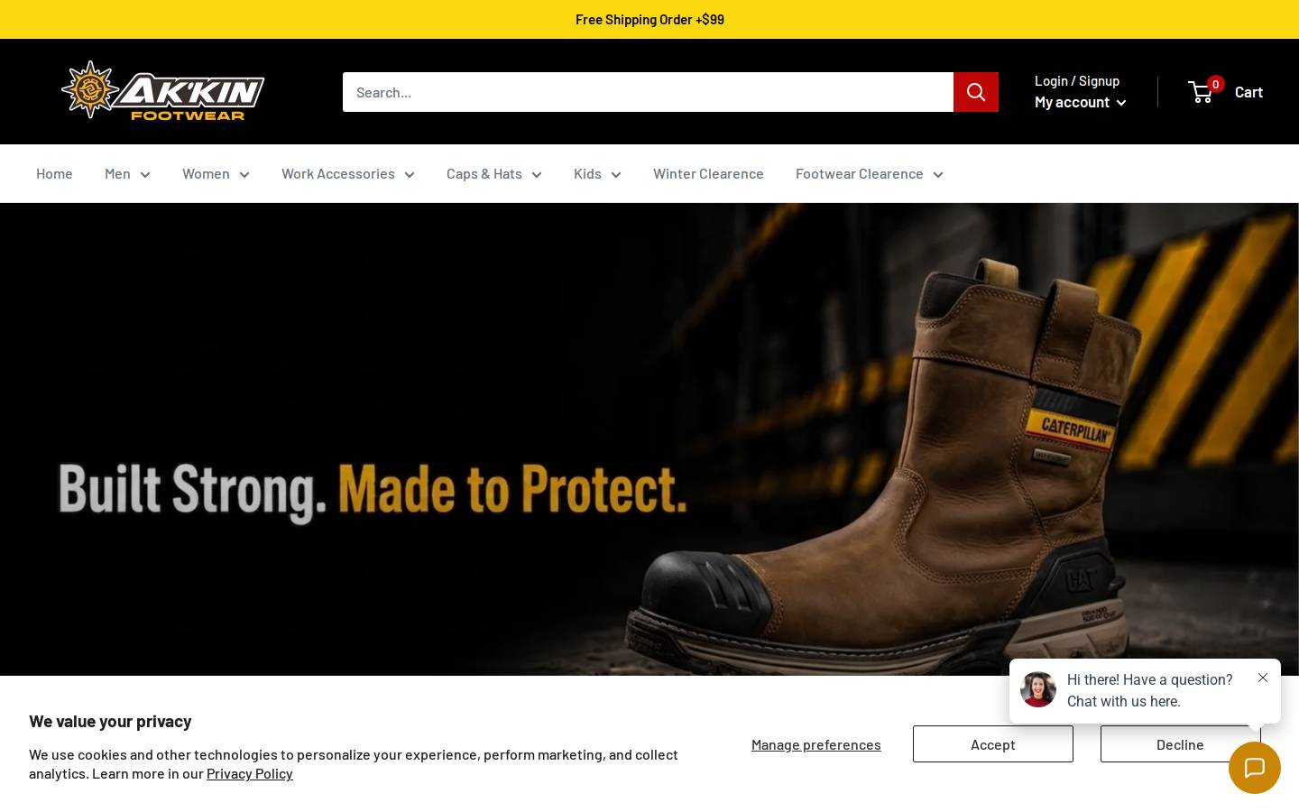 Akkinfootwear homepage screenshot