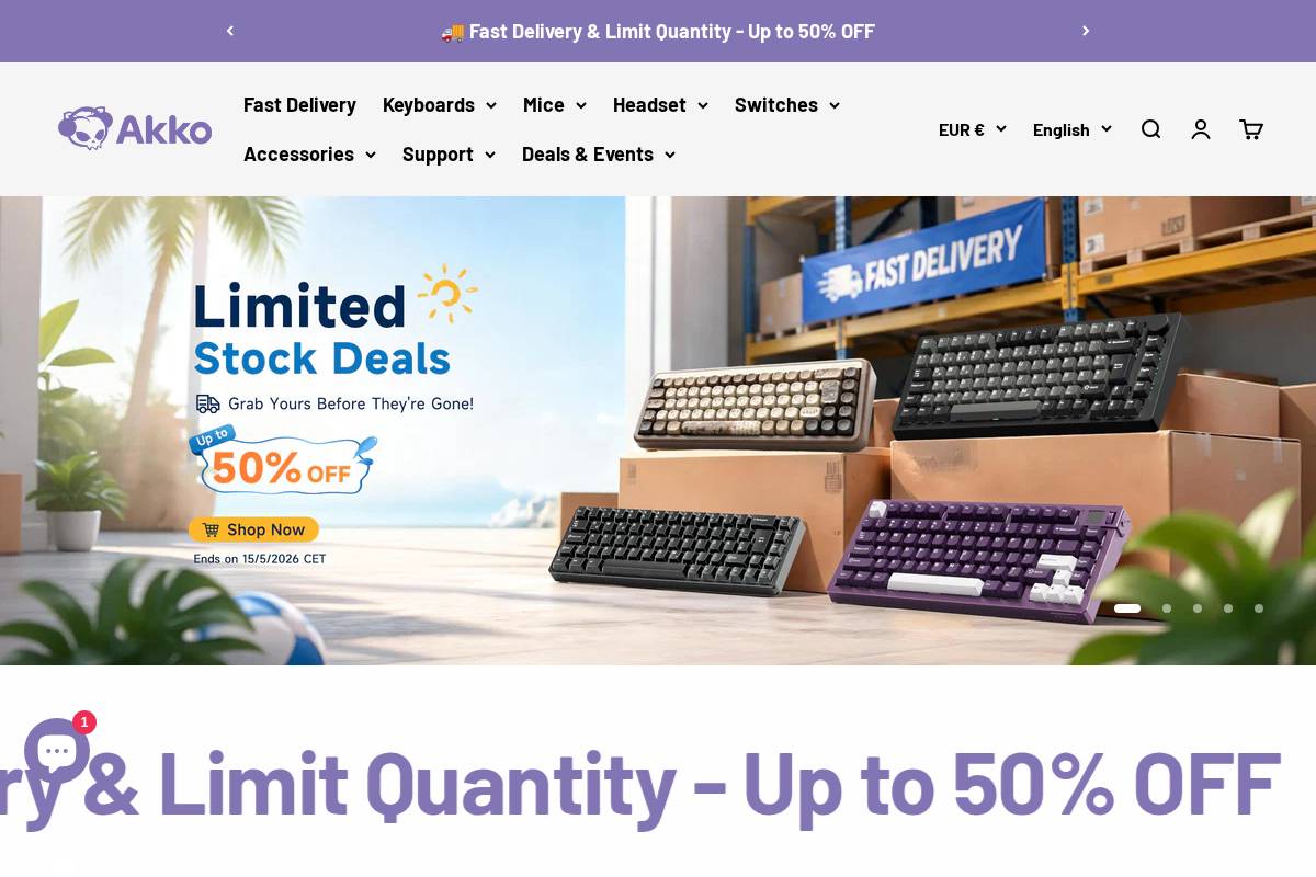 Akkogear homepage screenshot