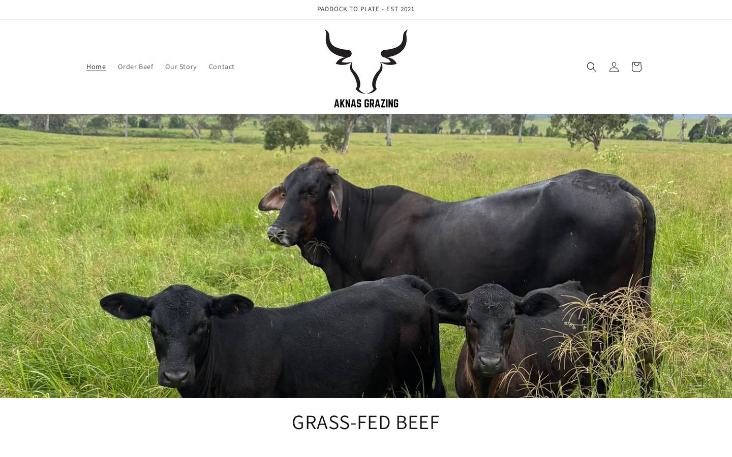 aknasgrazing.com homepage screenshot