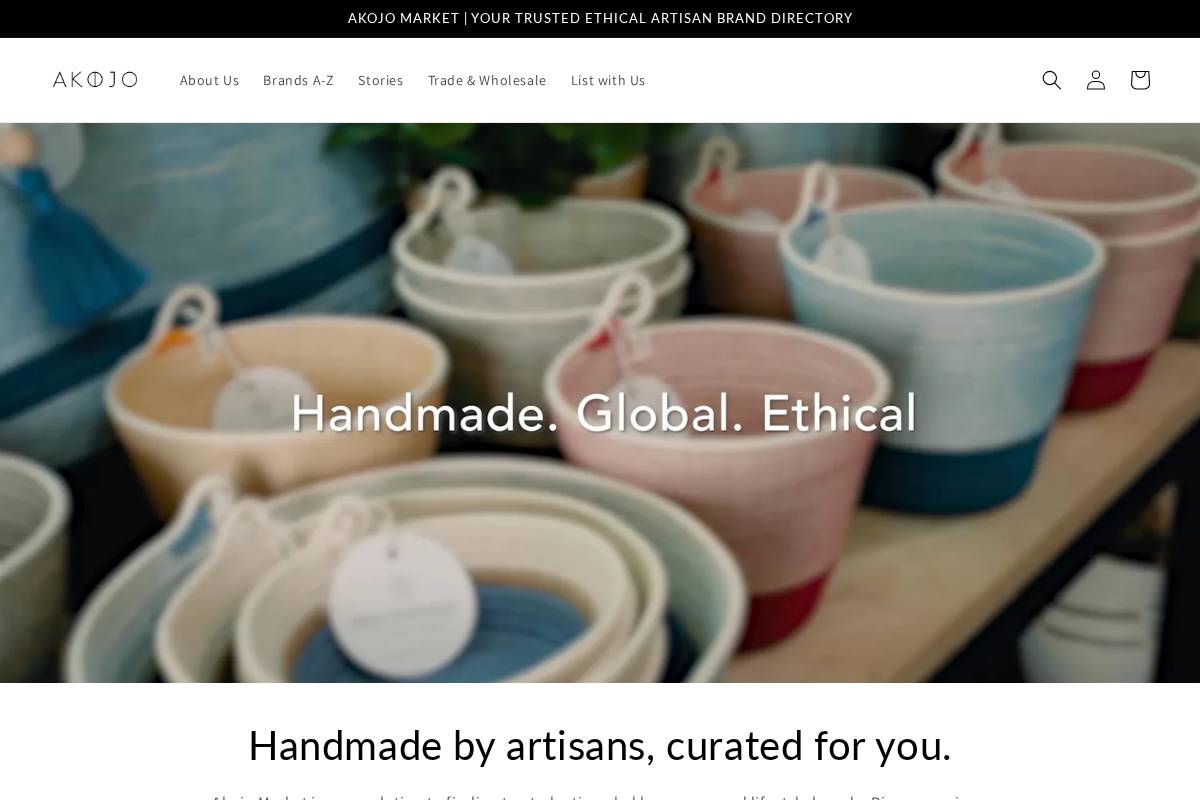 AKOJO MARKET homepage screenshot