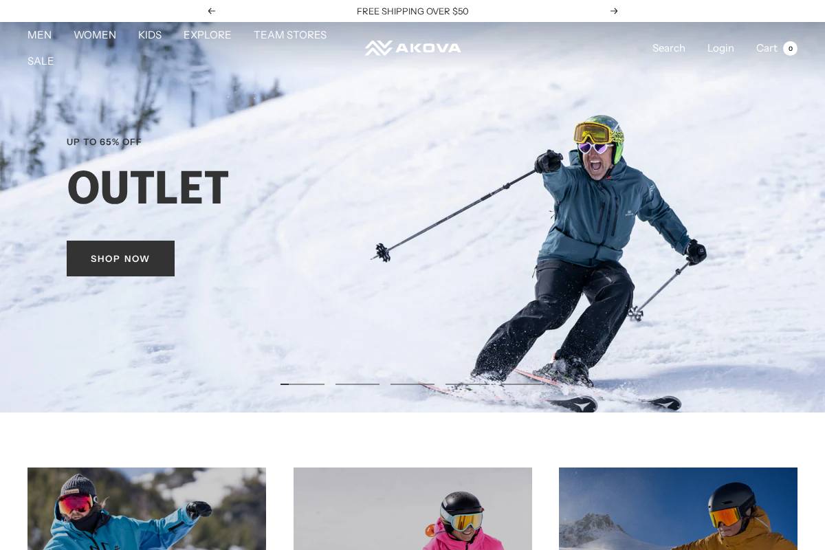 akovagear.com homepage screenshot