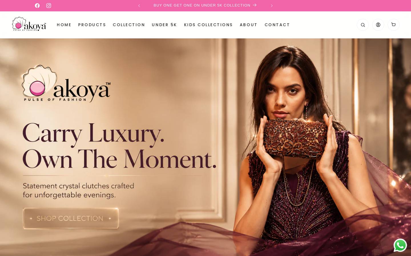 akoyaindia.com homepage screenshot
