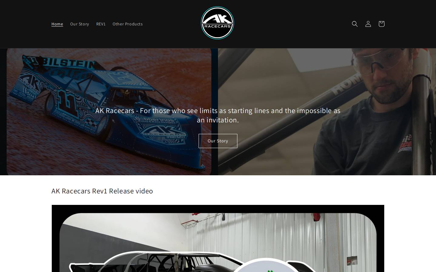 akracecars.com homepage screenshot