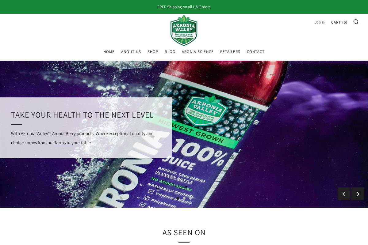 akroniavalley.com homepage screenshot