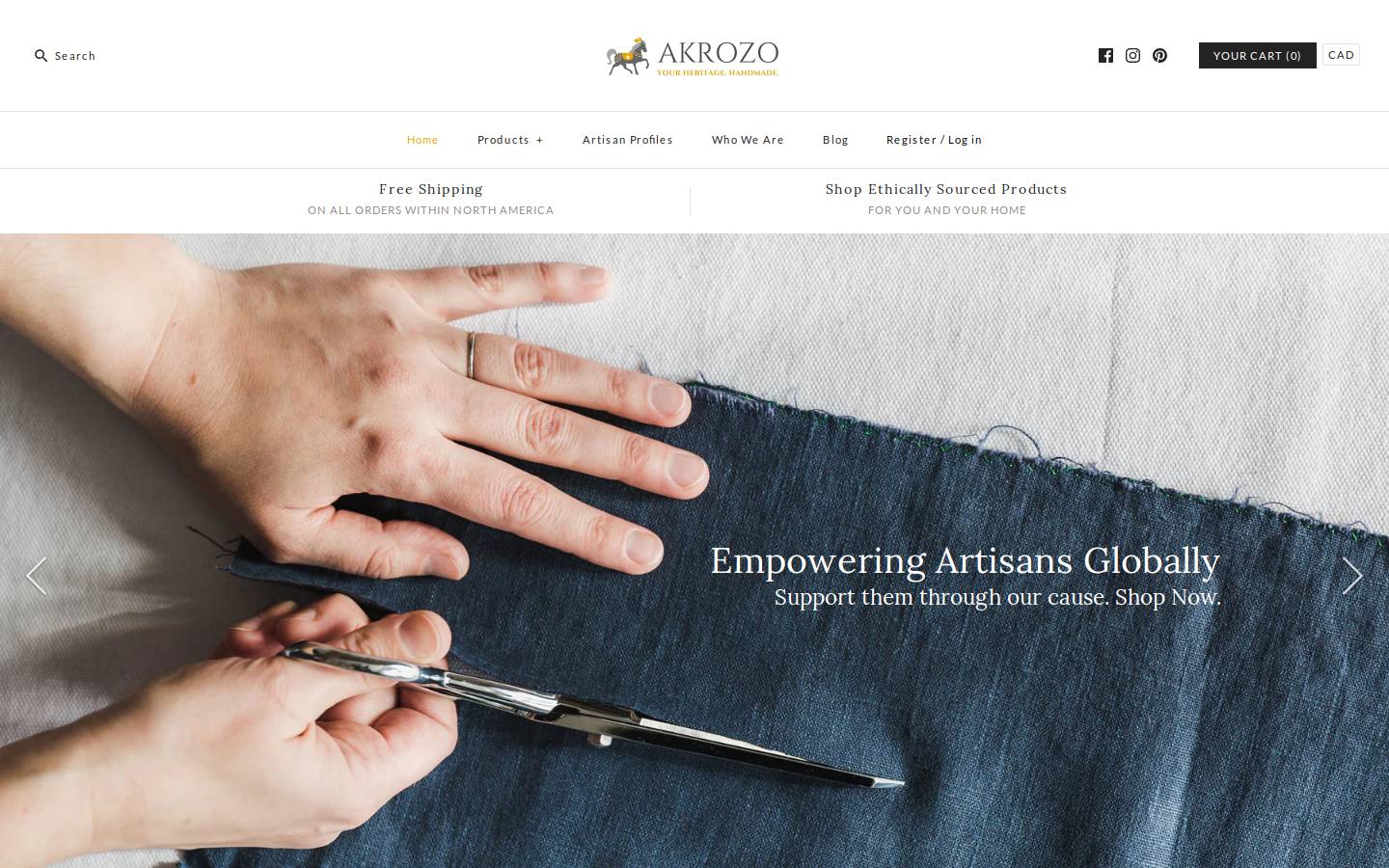 akrozo.com homepage screenshot