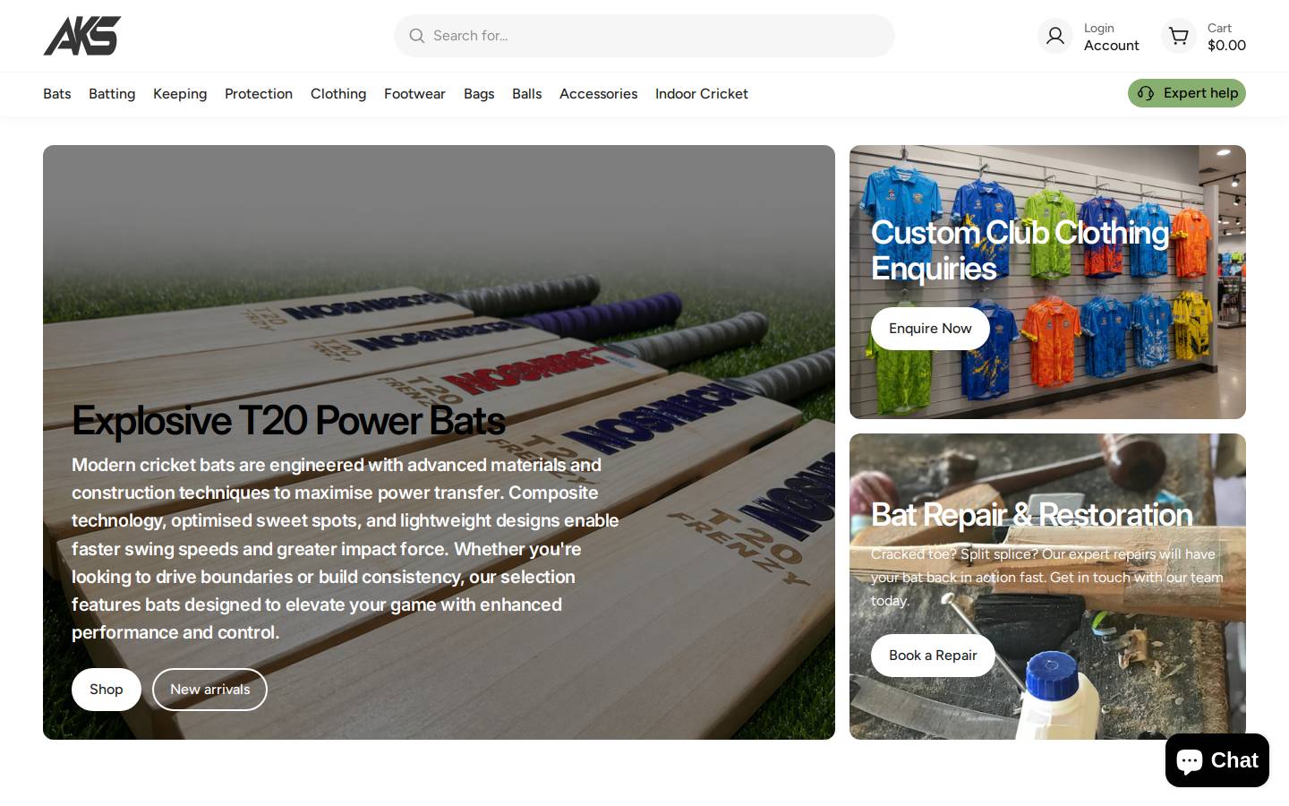 akscricket.com.au homepage screenshot