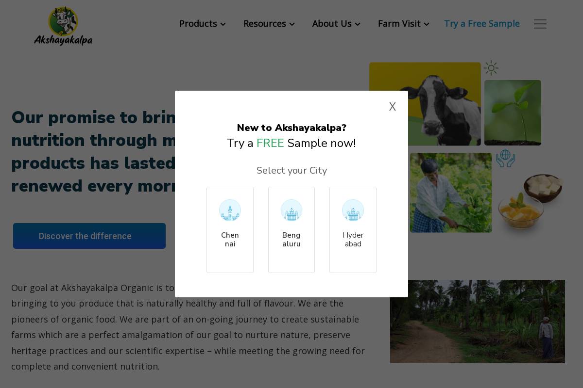 akshayakalpa.org homepage screenshot
