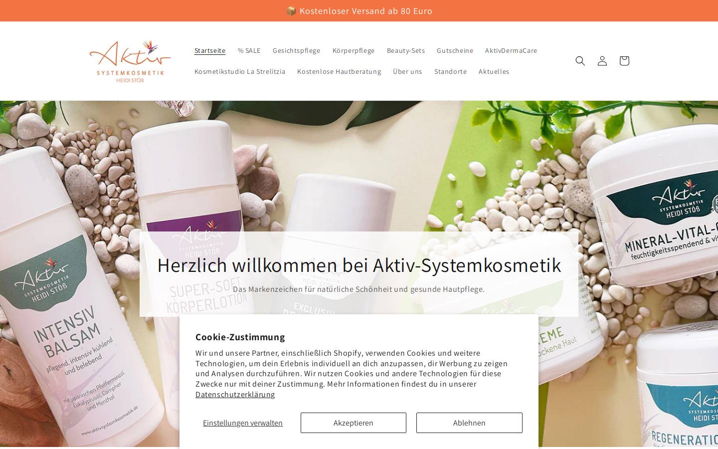 aktiv-systemkosmetik.de homepage screenshot