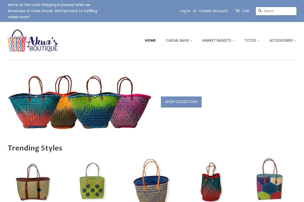 akuasboutique.com homepage screenshot
