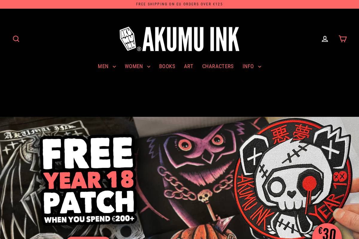 Akumu Ink homepage screenshot