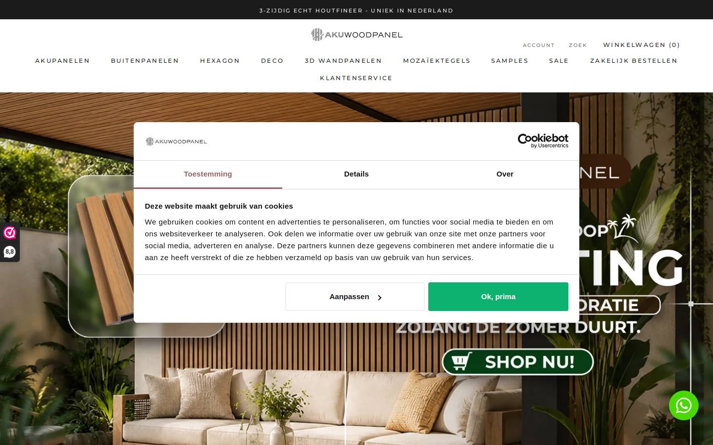 Akuwoodpanel homepage screenshot