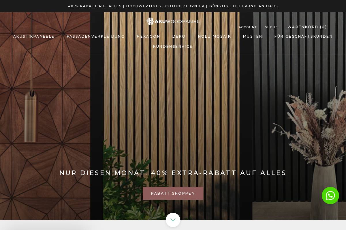 Akuwoodpanel homepage screenshot