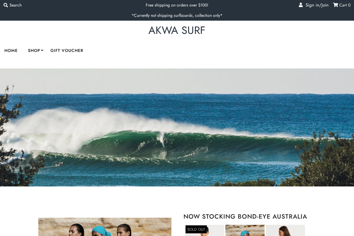 AKWA SURF homepage screenshot