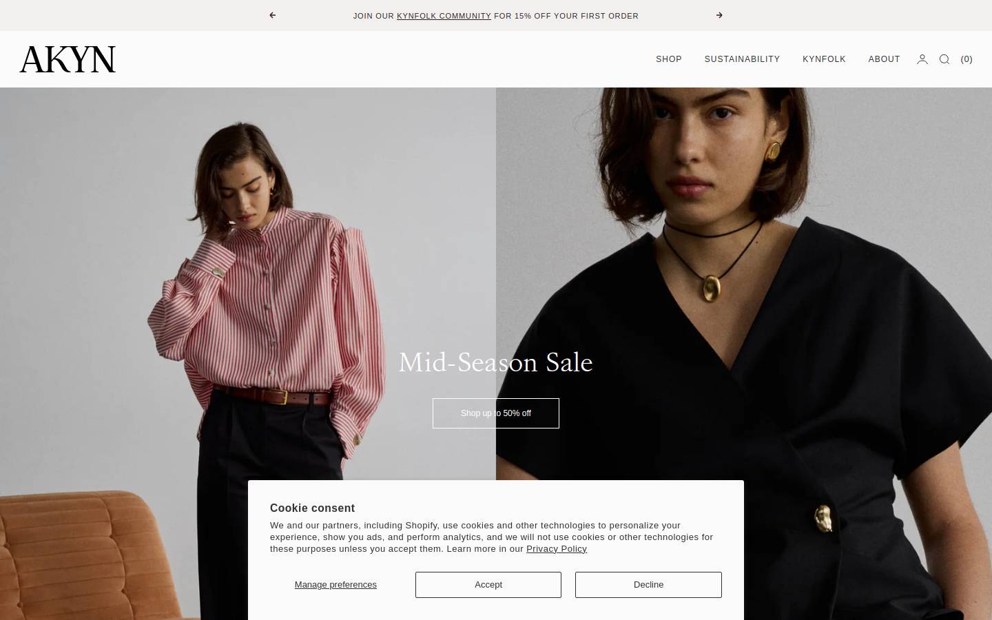 Akyn homepage screenshot