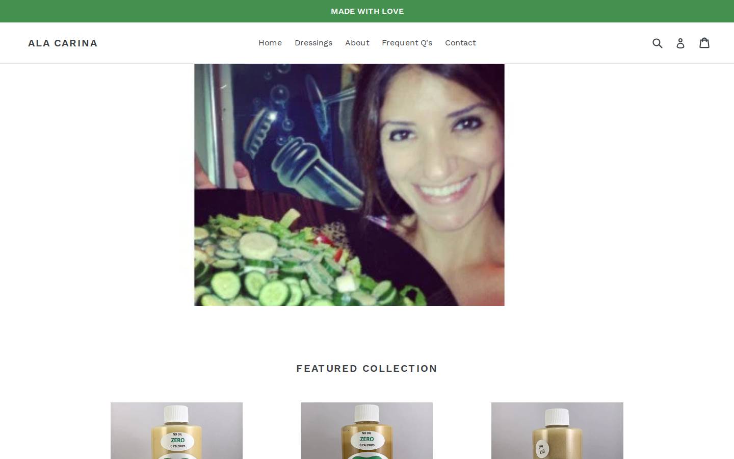 alacarina.com homepage screenshot