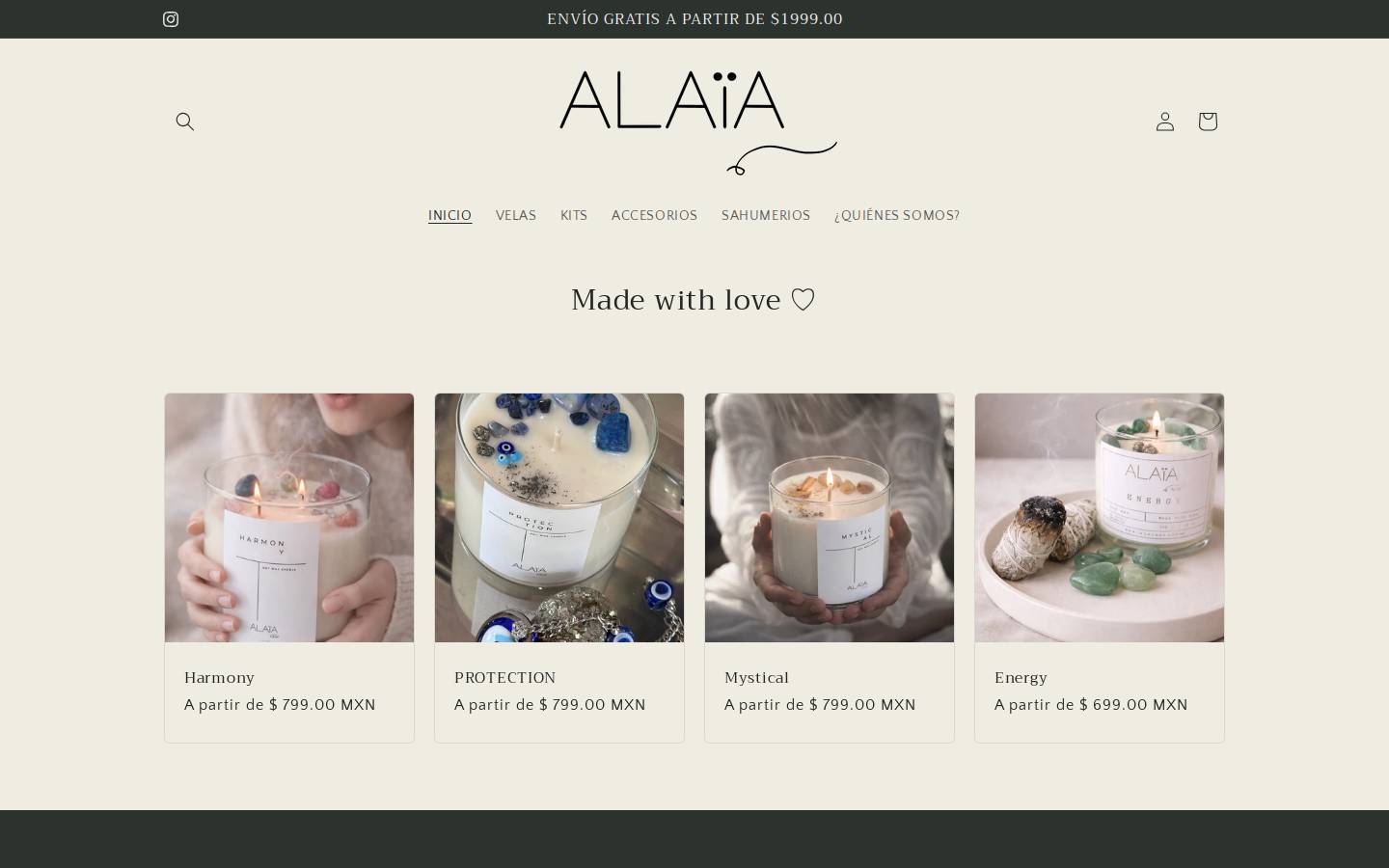 alaiamex.com homepage screenshot