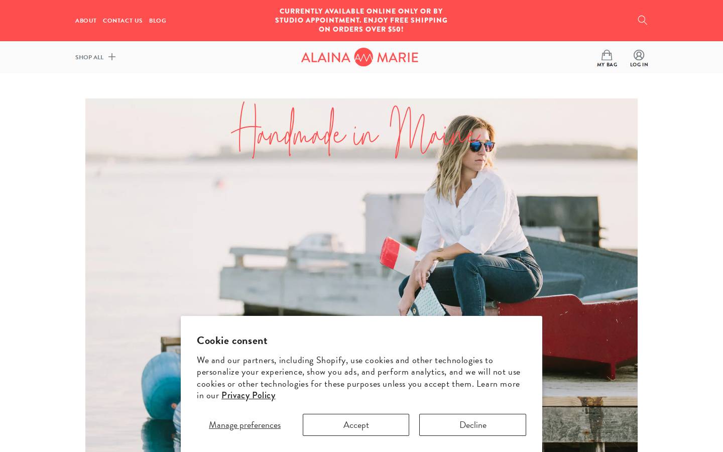 alaina-marie.com homepage screenshot