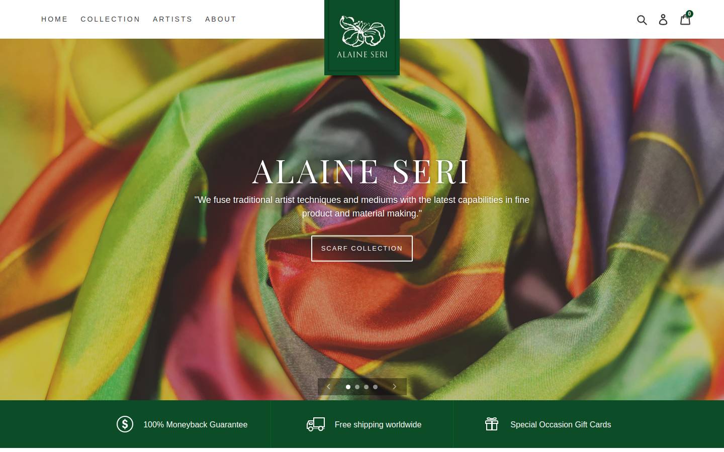alaineseri.com homepage screenshot