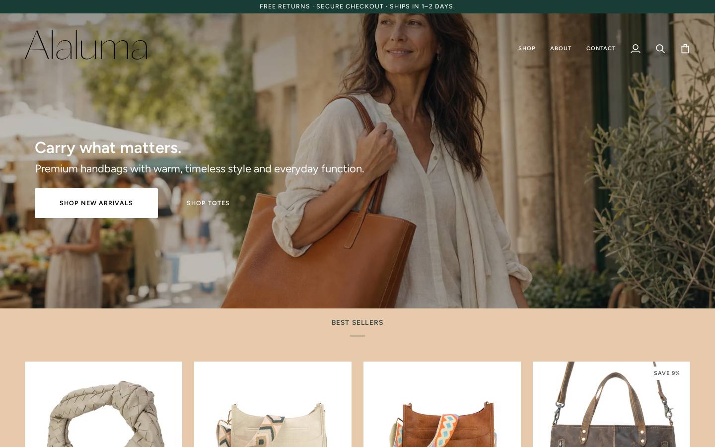alaluma.com homepage screenshot