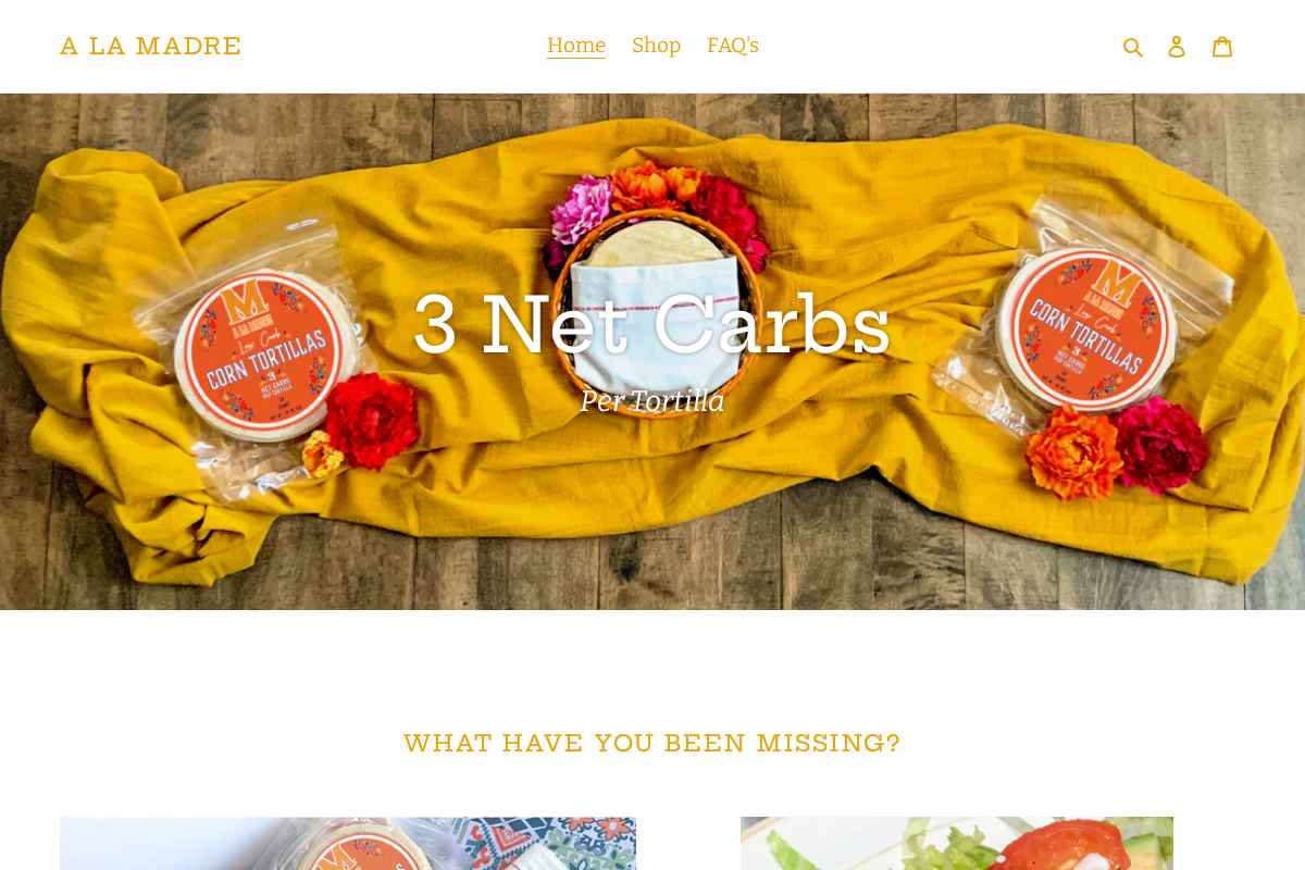 A LA MADRE homepage screenshot